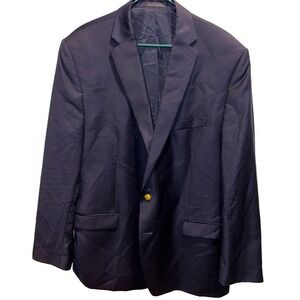 Lauren Ralph Lauren Wool Black Blazer Gold Buttons 48L Sport Coat Jacket‎